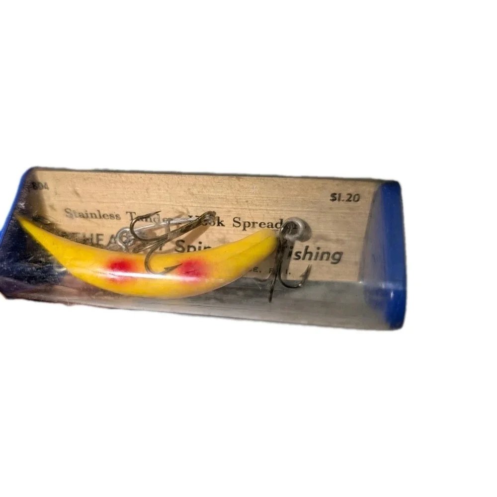 Vintage‎ Yellow Flatfish Lure S-3 New In Box Atlantic Lures